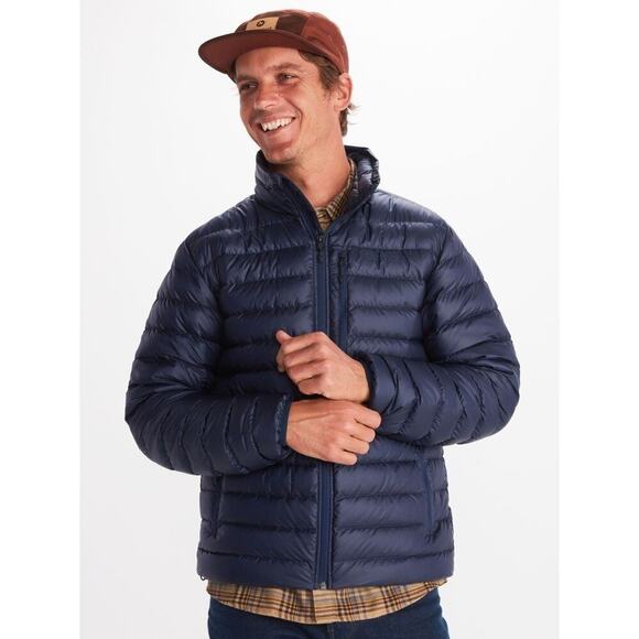 Marmot Men's Highlander Full Zip Down Jacket Arctic Navy Size Medium NWT - Picture 3 of 13